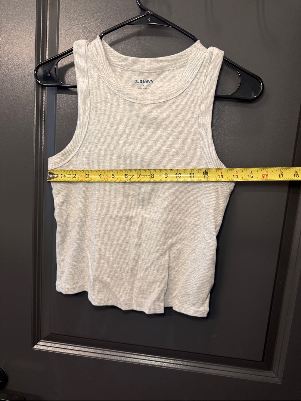 Old Navy Snug Rib-Knit Crop Tank Top Light Heather Gray Size Medium